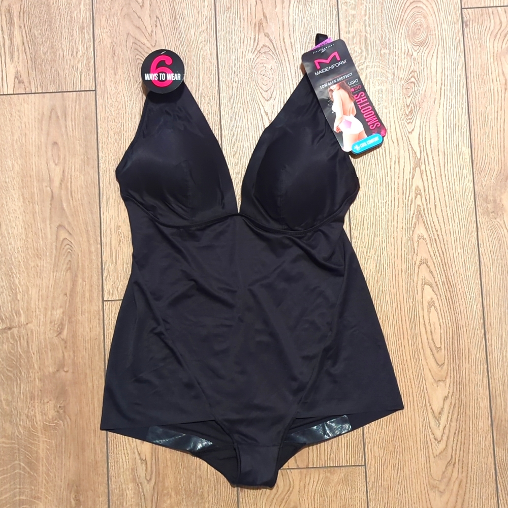 Maidenform Bodysuit Shaper NWT Plus 2X 18 20 Black Low Back Shapewear NEW - Picture 4 of 8